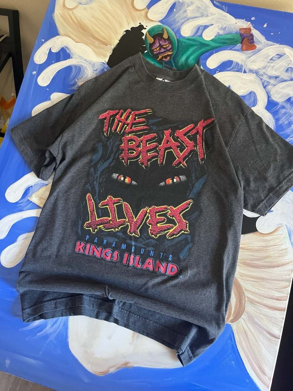 Vintage Paramount's Kings Island The Beast Lives T-Shirt Size Medium